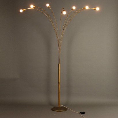 Vintage Floor Lamp Aluminium Metal Design Italy 1970s-1980s