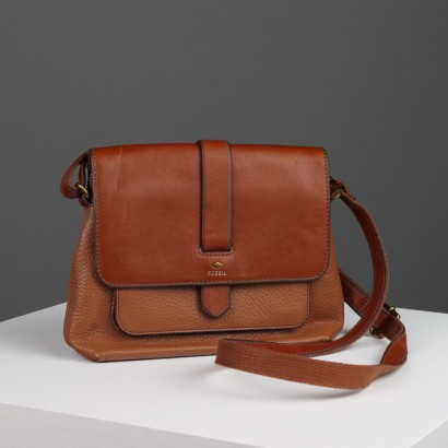 Fossil Kinley Bag Leather Fabric Adjustable Second Hand United States