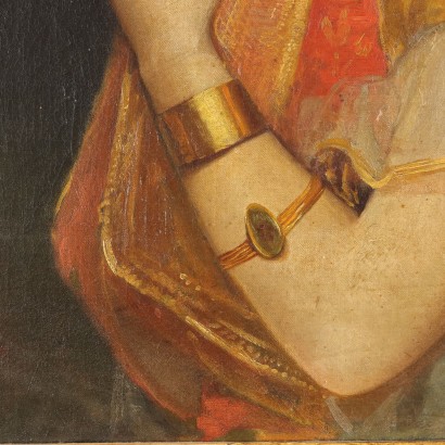 Peinture Jeune femme au perroquet