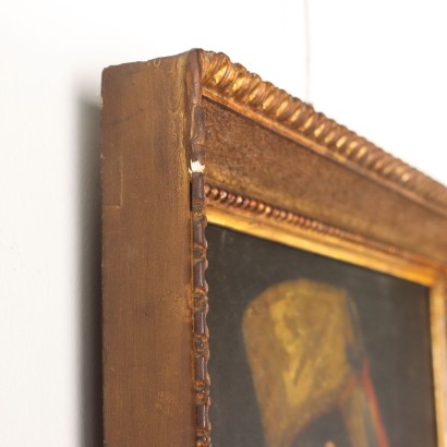 Peinture Jeune femme au perroquet