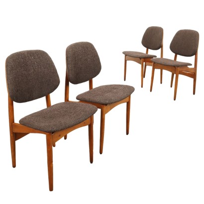 Vintage Chairs Beech Plywood Foam Design Denmark 1960s