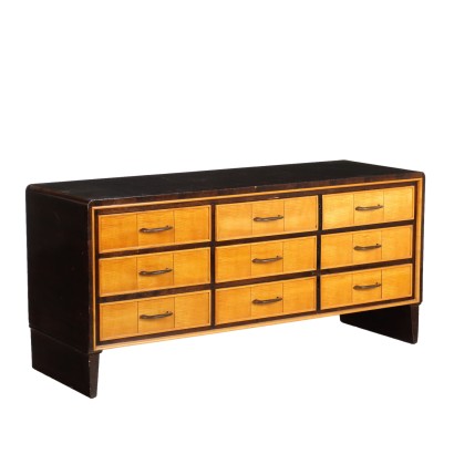 Vintage Chest of Drawers Maple Mahogany Veneer Italy 1930s-1940s