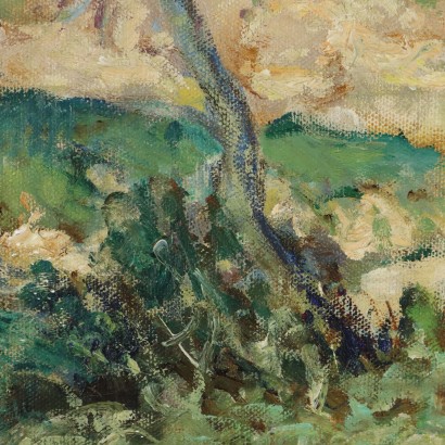 Peinture d'Ivan Karpoff, Paysage avec personnages, Ivan Karpoff, Ivan Karpoff, Ivan Karpoff