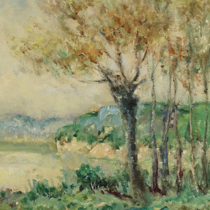Peinture d'Ivan Karpoff, Paysage avec personnages, Ivan Karpoff, Ivan Karpoff, Ivan Karpoff