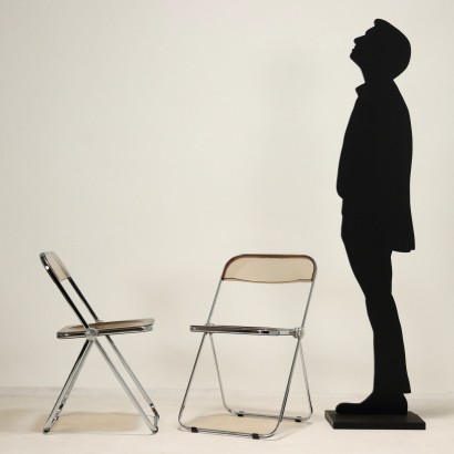 Two 'Plia' Anonima Cas,Giancarlo Piretti,Giancarlo Piretti,Giancarlo Piretti,Pair of 'Plia' Chairs,Giancarlo Piretti