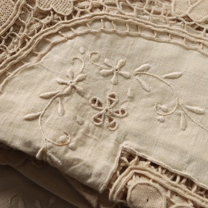Abbigliamento - Bianco - Prima,Tovaglia in Lino Con 12 Tovaglioli