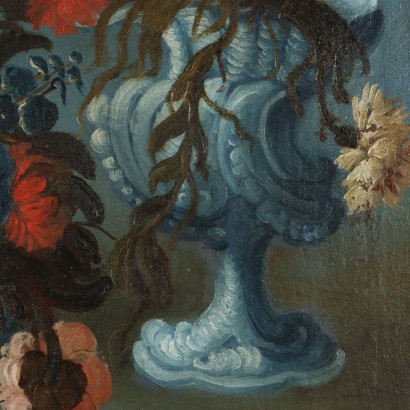 Painting Still life with flowers and food,Still life with flowers and parrot