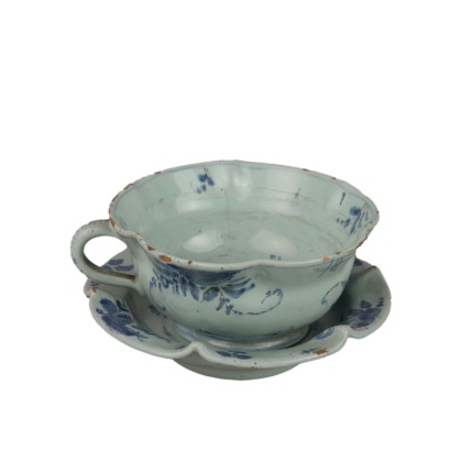 Tazza con Piattino in Maiolica Cantagalli Firenze