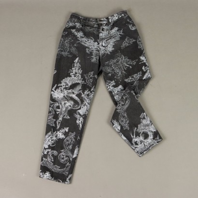 Vintage Moschino Jeans Printed Fabric UK Size 10/12 Italy 1990s