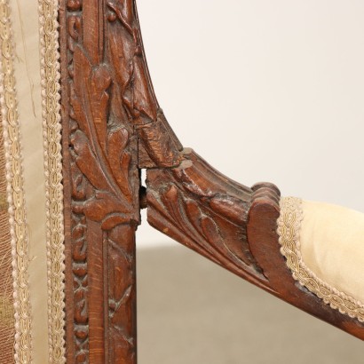 POLTRONCINA (tessuto ricamato),Poltroncina in Faggio tinto Noce