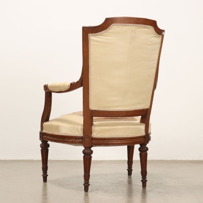 POLTRONCINA (tessuto ricamato),Poltroncina in Faggio tinto Noce