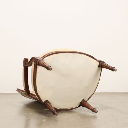 POLTRONCINA (tessuto ricamato),Poltroncina in Faggio tinto Noce