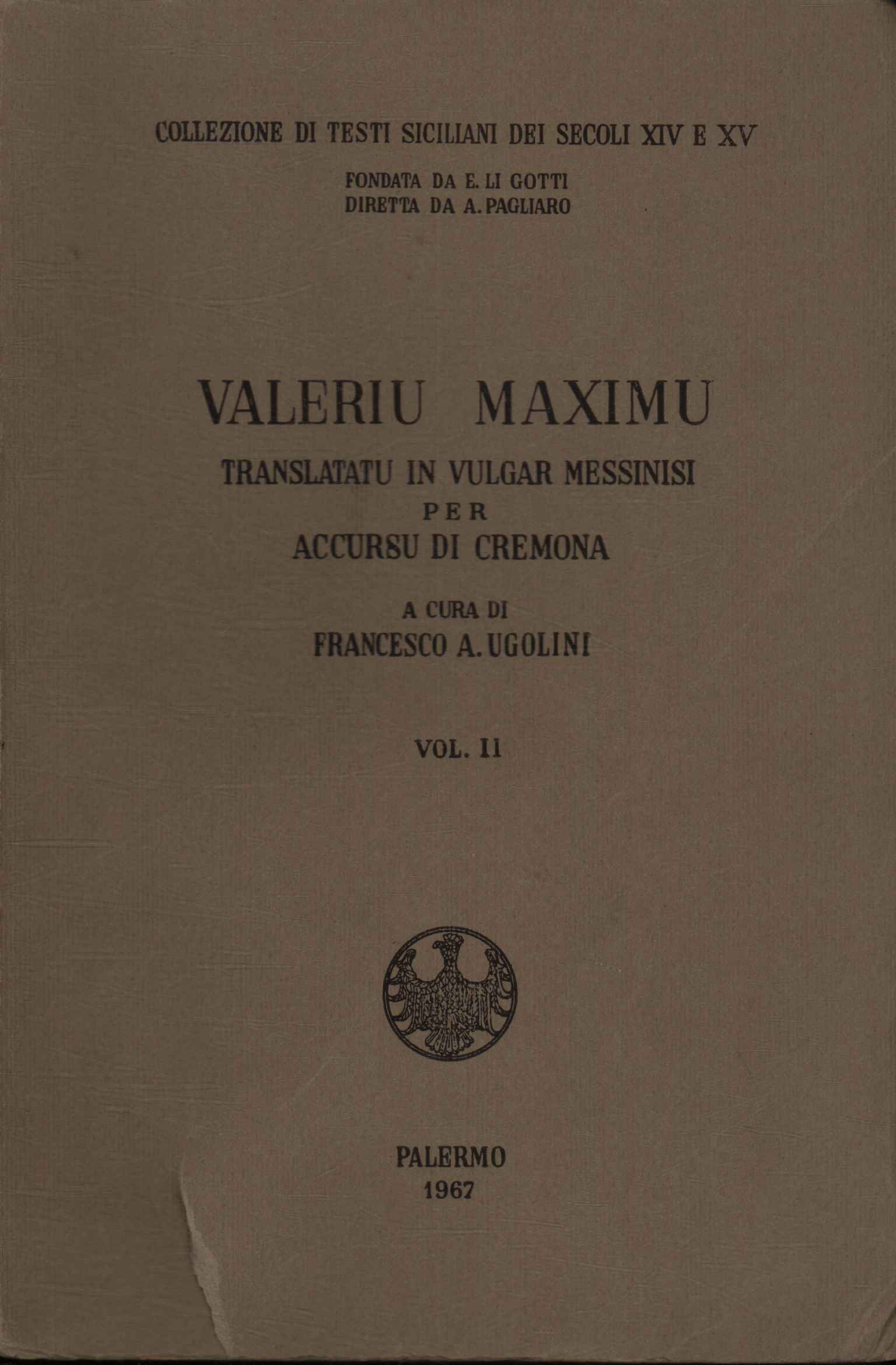 Valeriu Maximu translatatu in vulgar mes