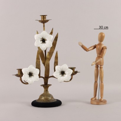 Candlestick,Bronze and Ceramic Candlestick