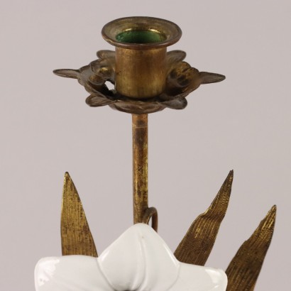 Candlestick,Bronze and Ceramic Candlestick