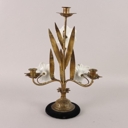 Candlestick,Bronze and Ceramic Candlestick