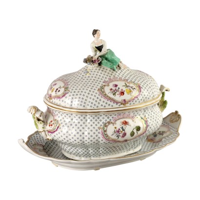 Zuppiera con Piatto in Porcellana di Meissen