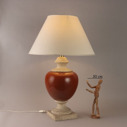 Lampada in Travertino e Ceramica