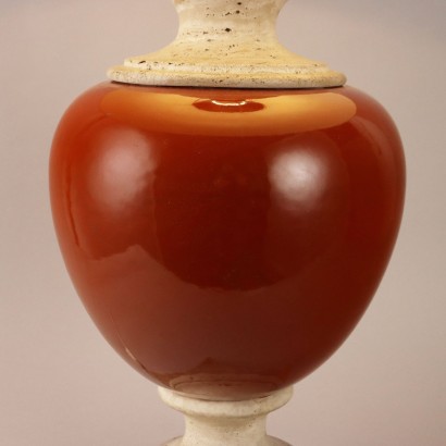 Lampada in Travertino e Ceramica