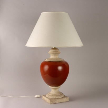 Lampada in Travertino e Ceramica