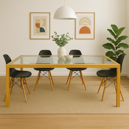 Grande table en verre des années 90