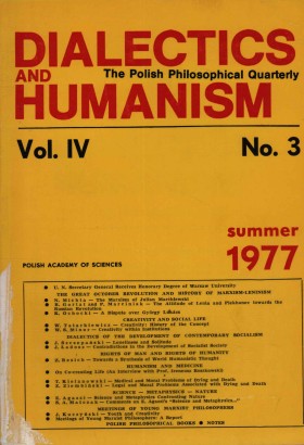 Dialectics and humanism. The Polish Philosophical Quarterly (Vol. IV-No. 3)