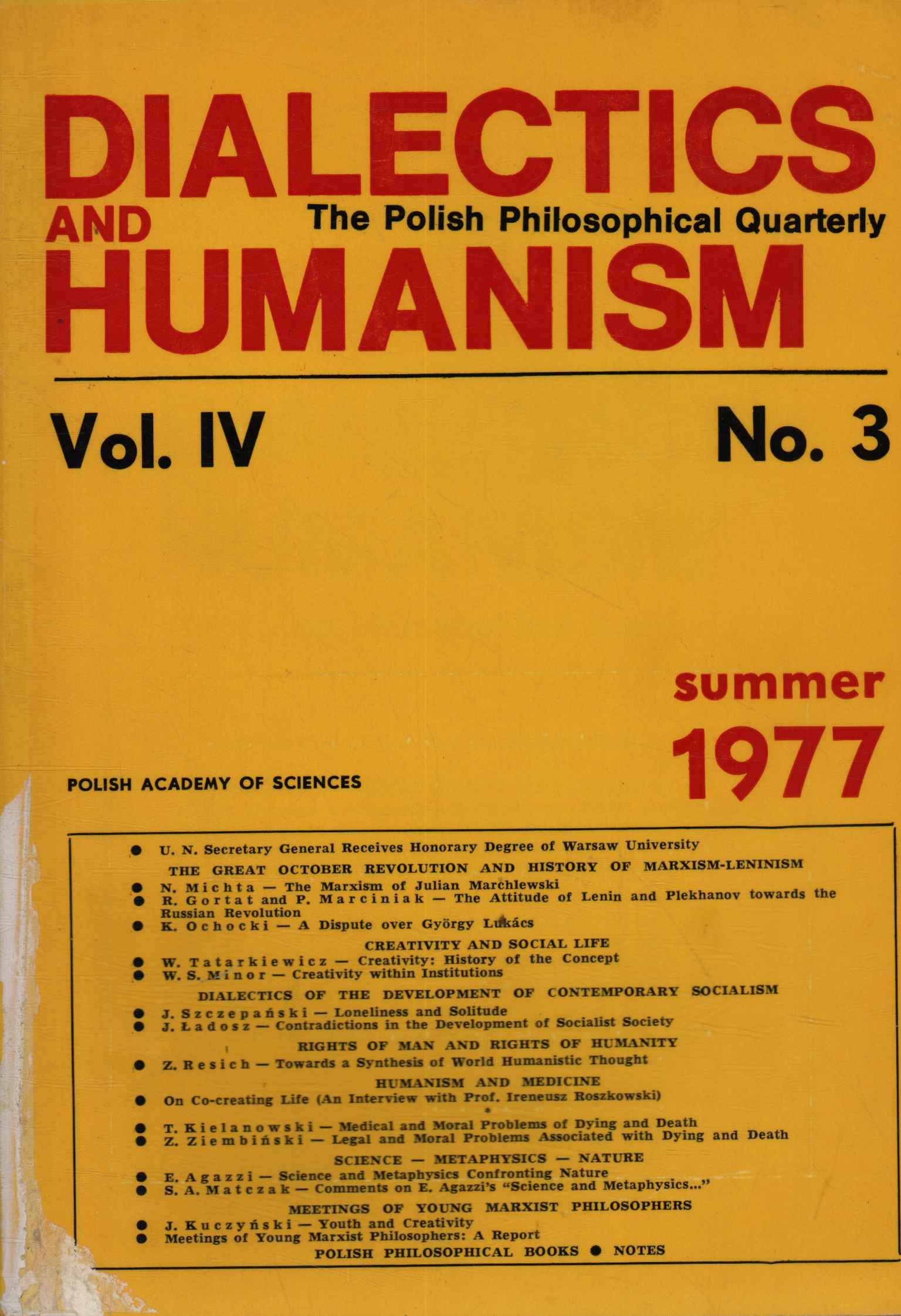 Dialektik und Humanismus. Der polnische Phil