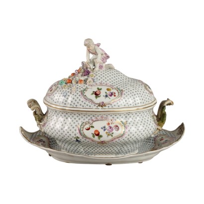 Zuppiera con Piatto in Porcellana Manifattura di Meissen