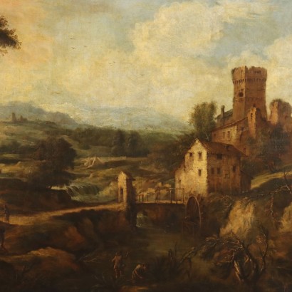 Dipinto Paesaggio con Torrente Mulino e,Paesaggio con torrente mulino e figure,Dipinto Paesaggio con Torrente Mulino e%,Paesaggio con torrente mulino e figure,Dipinto Paesaggio con Torrente Mulino e%,Paesaggio con torrente mulino e figure