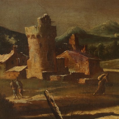 Dipinto Ambito di Marco Ricci,Paesaggio invernale con figure,Marco Ricci ,Marco Ricci ,Marco Ricci ,Dipinto Ambito di Marco Ricci,Marco Ricci