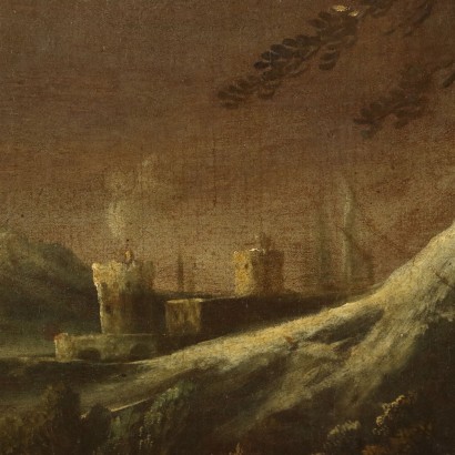 Dipinto Ambito di Marco Ricci,Paesaggio invernale con figure,Marco Ricci ,Marco Ricci ,Marco Ricci ,Dipinto Ambito di Marco Ricci,Marco Ricci