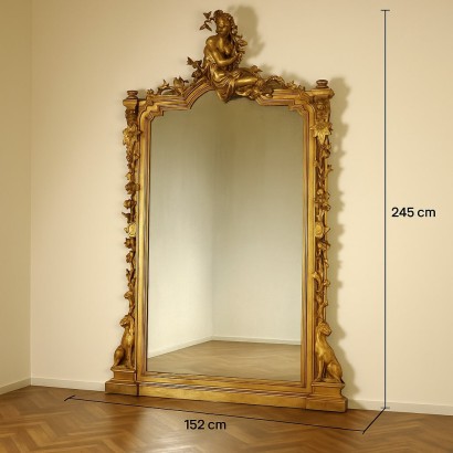 Grande Specchiera intagliata e dorata