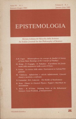 Epistemologia. Rivista italiana di Filosofia della Scienza (Anno VI 1983 - N. 1)