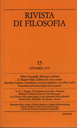 Rivista di filosofia. Ottobre 1979 - Fascicolo III (Volume LXX n.15)