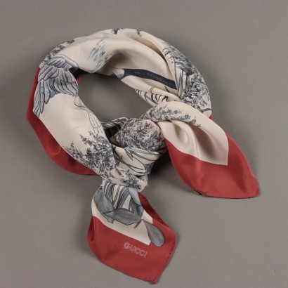 Gucci Foulard Vintage Ambiente Lacustre
