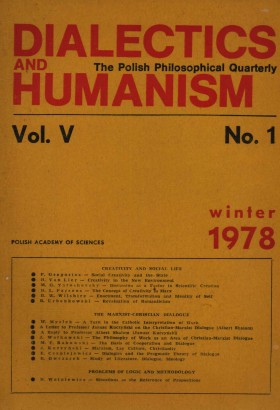 Dialectics and humanism. The Polish Philosophical Quarterly (Vol. V-No. 1)