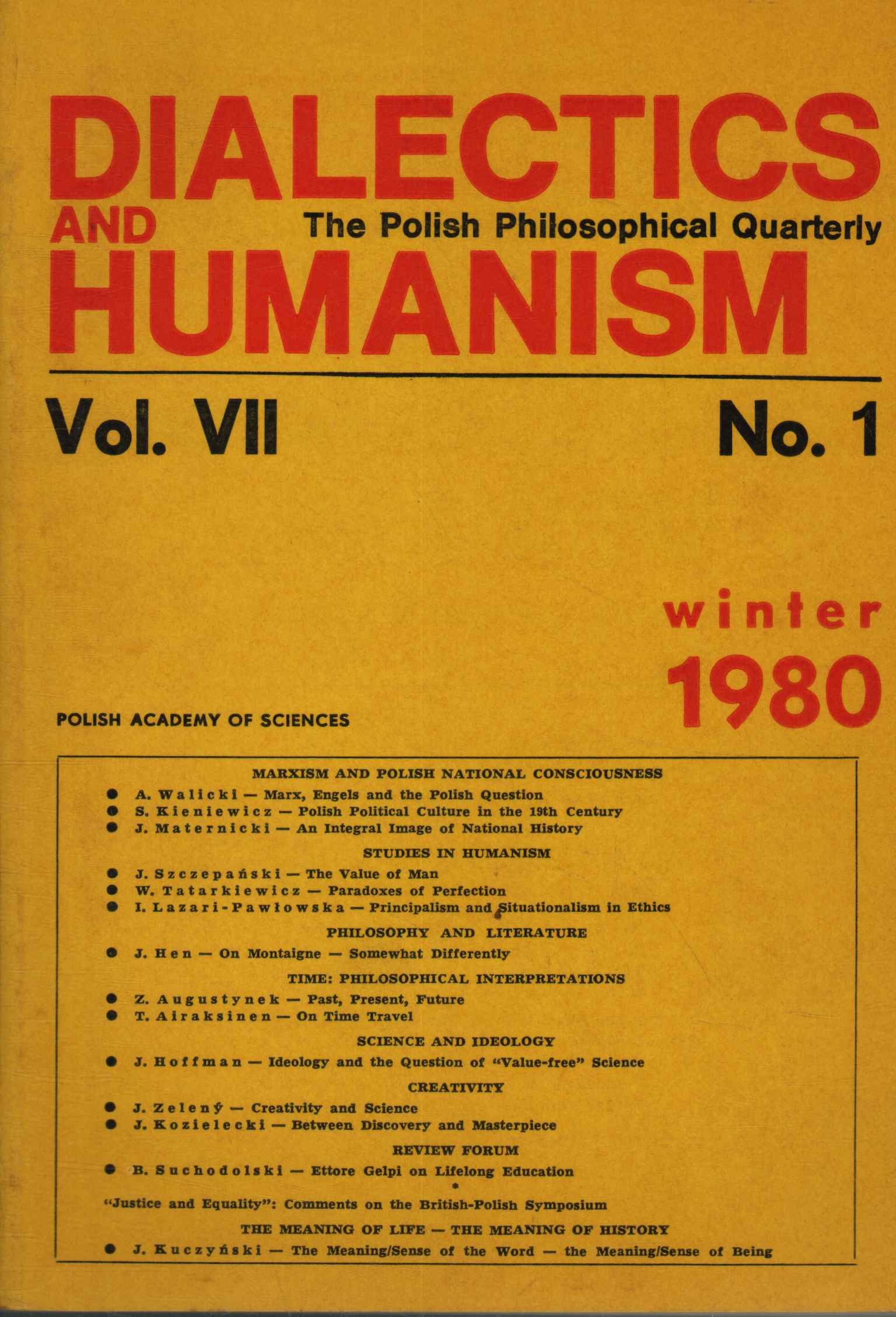 Dialektik und Humanismus. Der polnische Phil