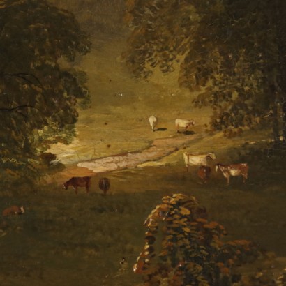 Painting Landscape with Building and Herds,Landscape with Buildings and Herds