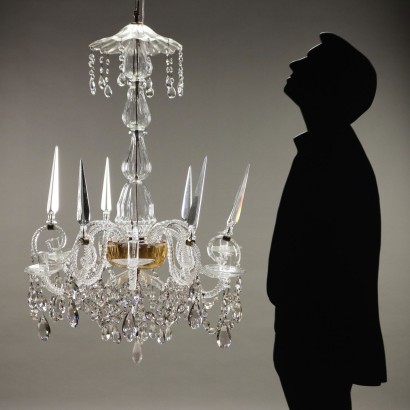 LAMPADARIO,Lampadario Veneziano in vetro soffiato