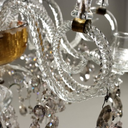 LAMPADARIO,Lampadario Veneziano in vetro soffiato
