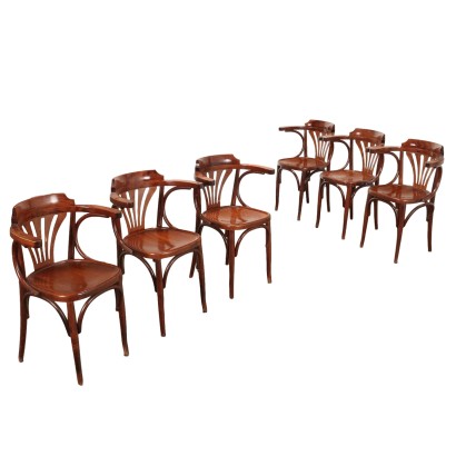 Grupo de 6 sillas estilo Thonet