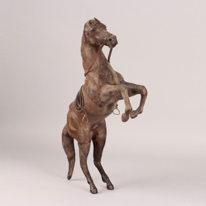 Leather Covered Prancing Horse