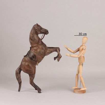 Leather Covered Prancing Horse