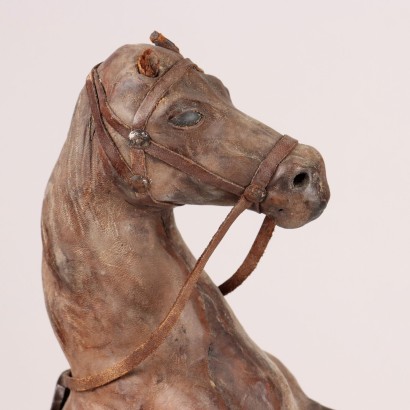 Leather Covered Prancing Horse