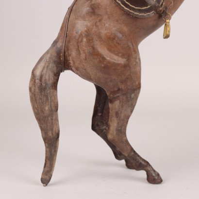 Leather Covered Prancing Horse