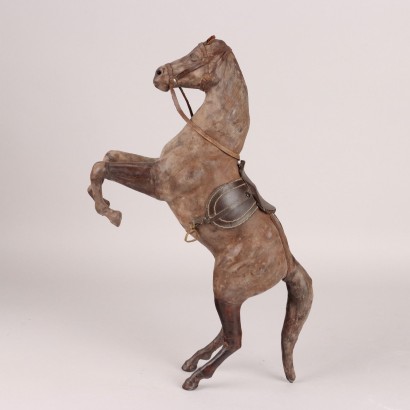 Leather Covered Prancing Horse