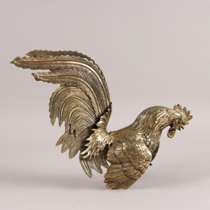 Par de gallos de bronce