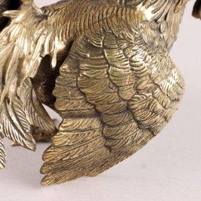 Par de gallos de bronce