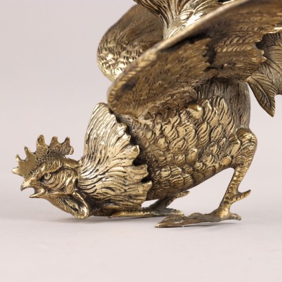 Par de gallos de bronce