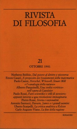 Rivista di filosofia. Ottobre 1981 - Fascicolo III (Volume LXXII n.21)